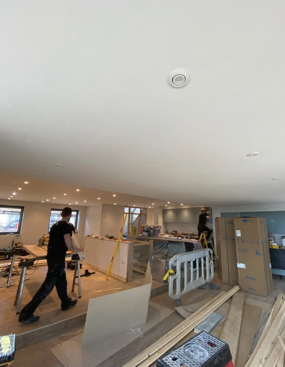 Open plan downlight installation